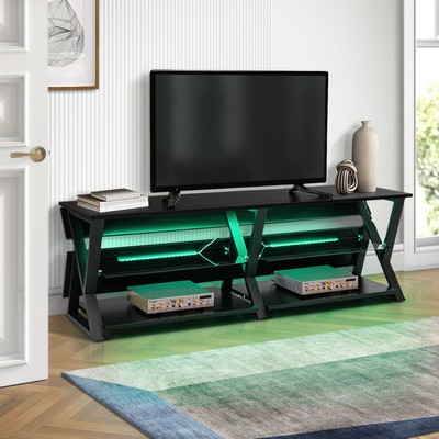 W/ Led Light Glass Shelves Up To 60''