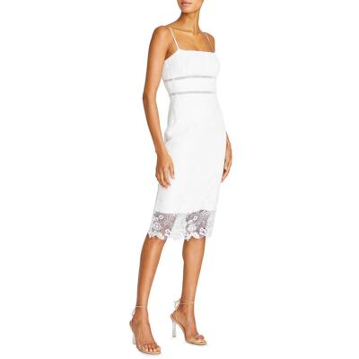 

Женское белое кружевное дневное платье миди ML Monique Lhuillier  BHFO 4671, Белый