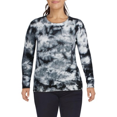 Женская черно-белая трикотажная рубашка с круглым вырезом под частную марку, топ-свитер XL BHFO 5712