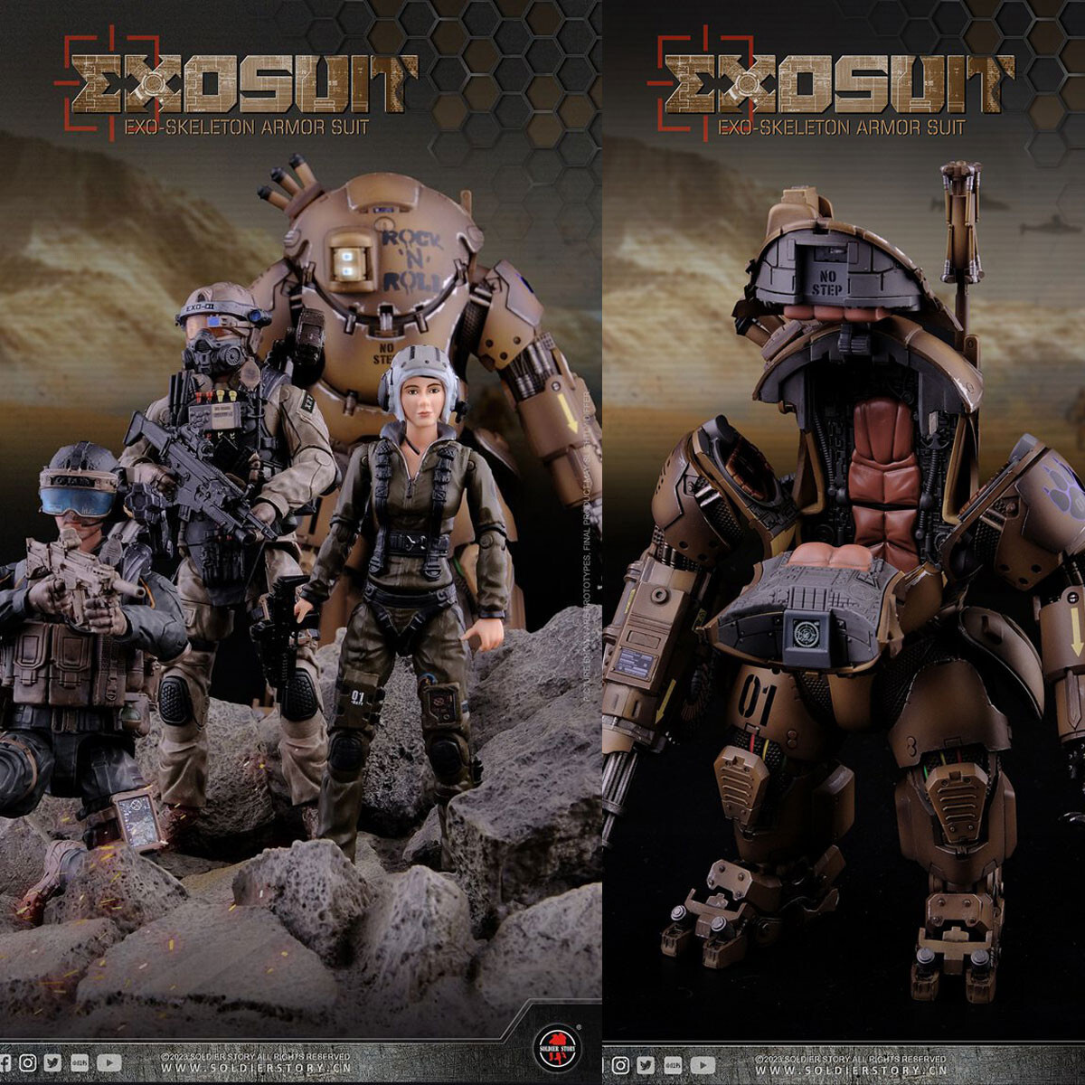 ミリタリー Soldier Story EXOSUIT EXO Skeleton Armor Soldier Story EXO-Skeleton Armor Suit XO-01 Set 1/18 Scale