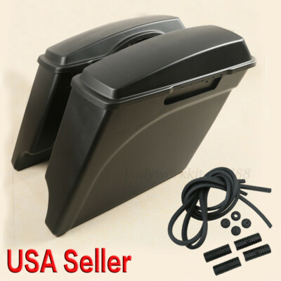 5'' Stretched Extended Hard Saddle bags For Harley Touring Road Glide 1993-2013