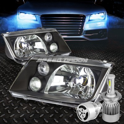 ЧЕРНЫЙ КОРПУС ЛАМПЫ ФАРЫ + БЕЛЫЙ СВЕТОДИОД 9007 HID с ВЕНТИЛЯТОРОМ ДЛЯ 99-05 VW JETTA/BORA