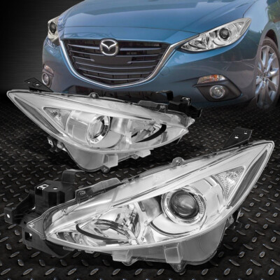 ДЛЯ 14-16 ПАР MAZDA 3 ХРОМИРОВАННЫЙ КОРПУС ПРОЗРАЧНАЯ УГЛОВАЯ ФАРА ПРОЕКТОРА ГОЛОВНОЙ ФОНАРЬ