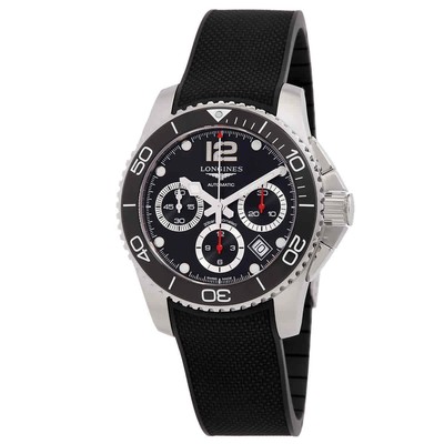 Мужские часы Longines Hydroconquest с хронографом и автоматическим черным циферблатом LNG37834569