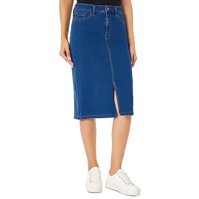 Jones New York Womens Blue Medium Wash Slit Pencil Skirt Petites 16P BHFO 4276