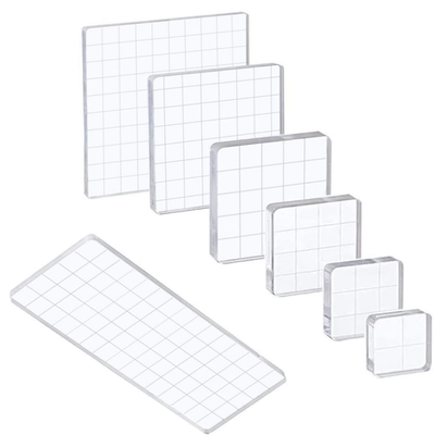 Acrylblock mit Gitterlinien Transparent Stempelblock für Scrapbooking