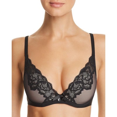 

Женский черный бюстгальтер на косточках Chantelle с кружевной отделкой  BHFO 2062, C67620