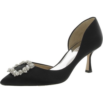 Женские туфли-лодочки Badgley Mischka Fabia из черного атласа, 8 средних размеров (B,M) BHFO 6317