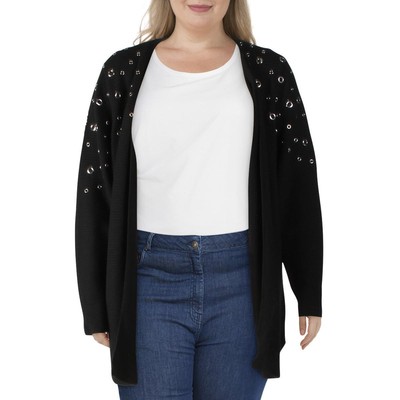 

Женский черный кардиган в рубчик Belldini, свитер плюс  BHFO 1857, Black/silver