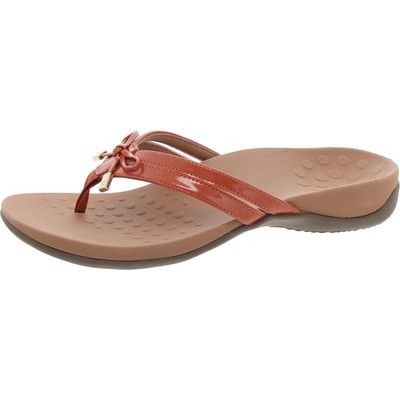 Vionic Womens Bella X Orange Bow Slide Sandals Shoes 8.5 Medium (B,M) BHFO 9599