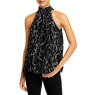 

Женская черно-белая плиссированная рубашка с бретелькой T Tahari  BHFO 4859, Print
