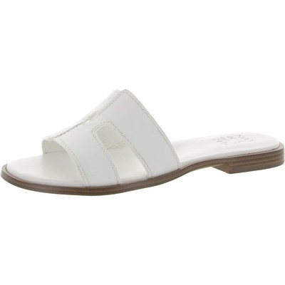 Naturalizer Womens Fame White Slide Sandals Shoes 9.5 Wide (C,D,W) BHFO 1447