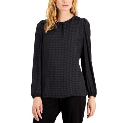 

Kasper Womens Черный пуловер со складками и блузкой Petites  BHFO 9134