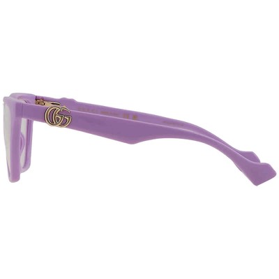 Pre-owned Gucci Violet Logo Clip-on Cat Eye Ladies Sunglasses Gg1542s 002 55 In Purple