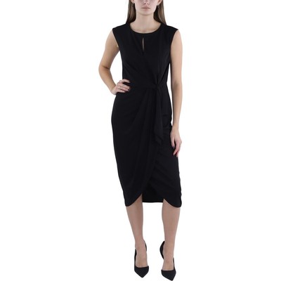 Женское черное стрейчевое миди-платье с запахом Lauren Ralph Lauren 4 BHFO 1534