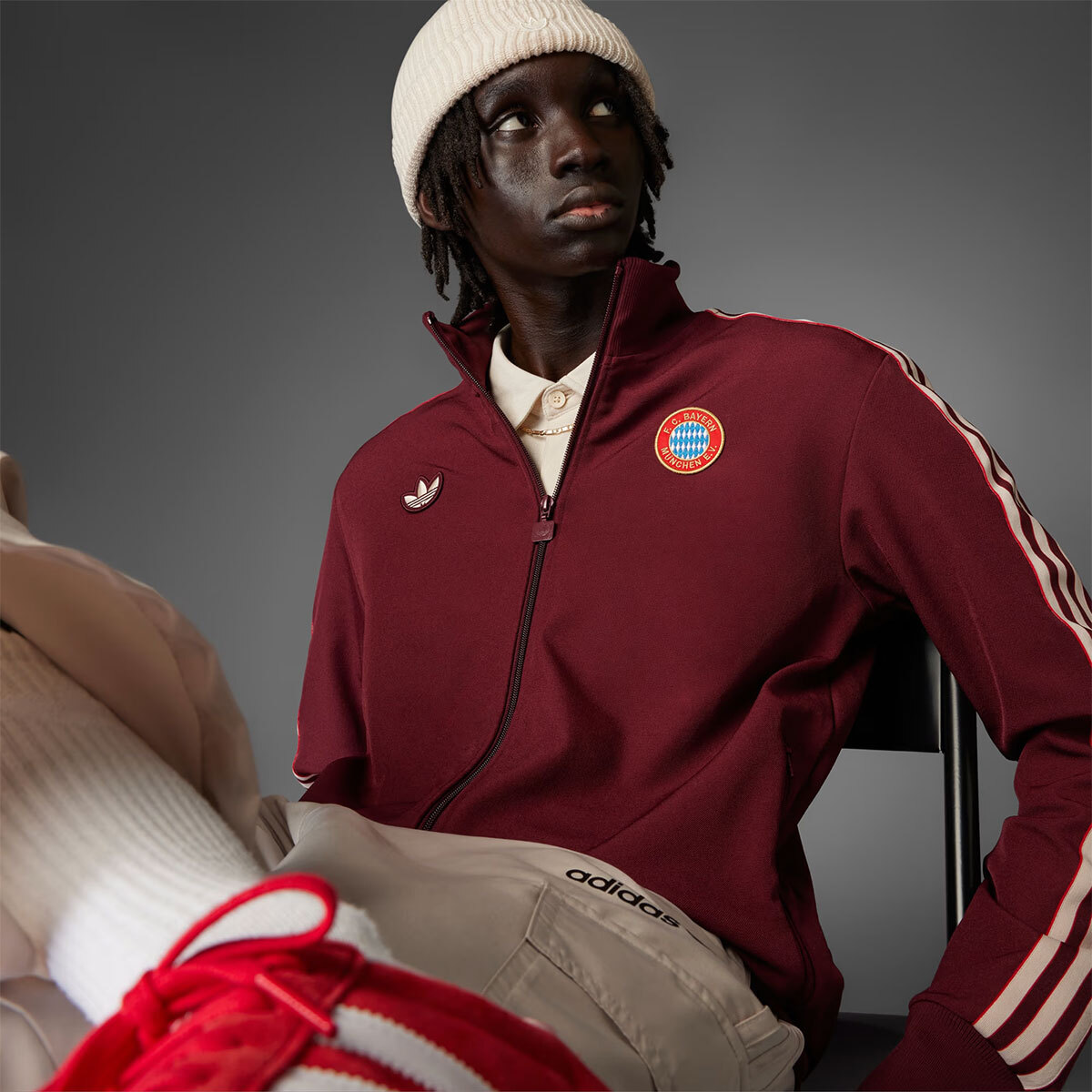 Adidas FC BAYERN MUNICH TERRACE ICON TRACK TOP JACKET JF0582 RED