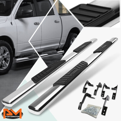 For 09-20 Dodge Ram Truck Crew Oval 5" Side Step Nerf Bar Running Board Chrome