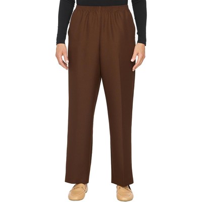 Женские коричневые брюки Alfred Dunner с прямыми штанинами в сборку Plus 24W BHFO 0239