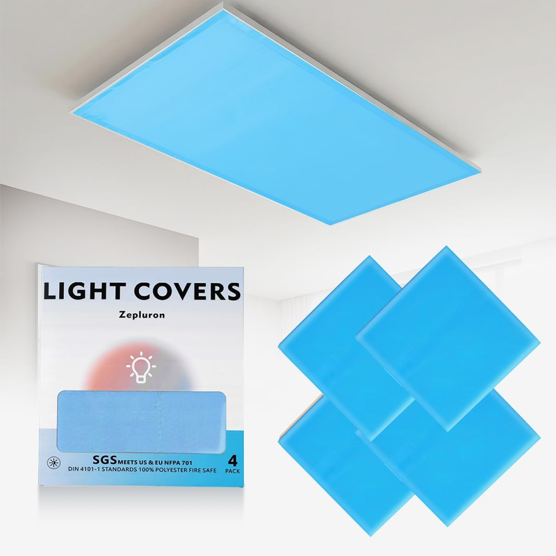 4-Pack Magnetic Fluorescent Light Covers /2X4 Ft/Blue