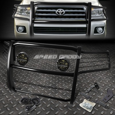 ЧЕРНАЯ ЩЕТКА ДЛЯ ЗАЩИТЫ РЕШЕТКИ РАДИАТОРА + КРУГЛАЯ ДЫМЧАТАЯ ПРОТИВОТУМАННАЯ ФАРА ДЛЯ ВНЕДОРОЖНИКА TOYOTA SEQUOIA 5DR 08-16