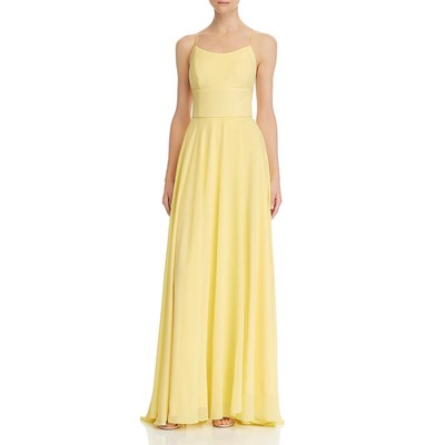 Женское желтое вечернее платье в стиле ампир с открытой спиной цвета морской волны 4 BHFO 2483