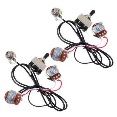 10 sets Guitar Wiring Harness Prewired 2 Pickup 500K 3 Way Toggle