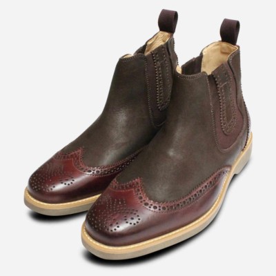 ANATOMIC WEINROT & FETTLEDER BRAUNE CHELSEA STIEFEL BROGUE VON ANATOMIC