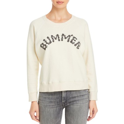 Топ-толстовка с круглым вырезом и надписью Mother Womens Bummer цвета слоновой кости XS BHFO 6772