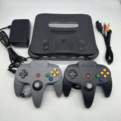 REFURBISHED N64 Nintendo Black console Choose Bundle Used Region free Ship First