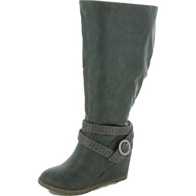 

Женские серые сапоги до колена Journee Collection Shoes 6 Medium (B,M) BHFO 6611, Серый