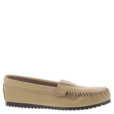 

Женские повседневные мокасины желтого цвета Minnetonka, 7 узкие (AA,N) BHFO 9831, Champagne, Butter