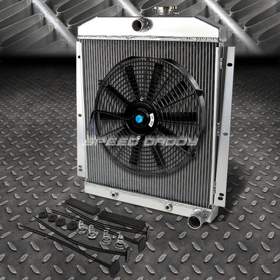 3-РЯДНЫЙ АЛЮМИНИЕВЫЙ РАДИАТОР + 1X14 ВЕНТИЛЯТОРОВ ЧЕРНОГО ЦВЕТА ДЛЯ 47-54 CHEVY 3100/3600/3800 PICKUP V8