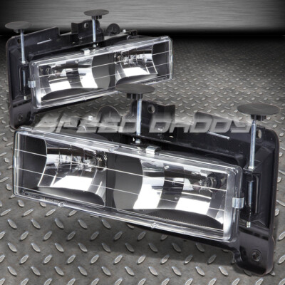 ДЛЯ 88-00 CHEVY GMC C/K TAHOE YUKON ЧЕРНЫЙ КОРПУС СМЕННЫХ ЛАМП ДЛЯ ФАР
