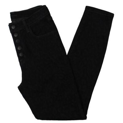 

Женские укороченные джинсы скинни из денима с высокой посадкой J Brand Lillie Black  BHFO 8256, Черный