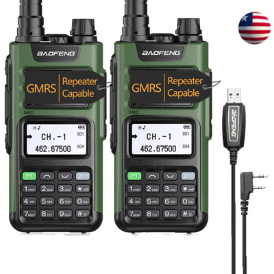 GM-15Pro Walkie Talkie Ham Two Way Radio Set Long Range Repeater Capable NOAA US