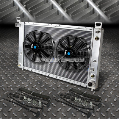 2-РЯДНЫЙ АЛЮМИНИЕВЫЙ РАДИАТОР + КОМПЛЕКТ ИЗ 2-Х ВЕНТИЛЯТОРОВ НА 10 ВЕНТИЛЯТОРОВ ДЛЯ 99-07 YUKON/SIERRA/TAHOE/ESCALADE V8