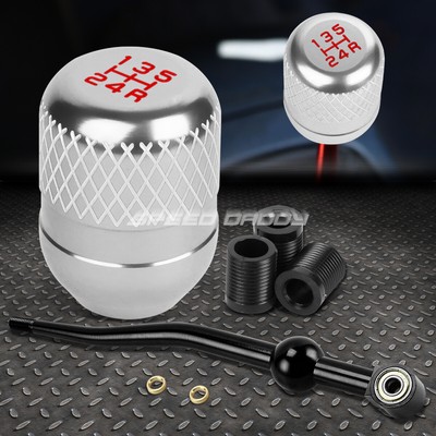 КОРОТКИЙ РЫЧАГ ПЕРЕКЛЮЧЕНИЯ ПЕРЕДАЧ ИЗ ЧЕРНОГО АЛЮМИНИЯ С ДВОЙНЫМ ИЗГИБОМ + СЕРЕБРИСТАЯ 5-СТУПЕНЧАТАЯ РУЧКА С СЕТКОЙ ДЛЯ EK/ EJ / EG