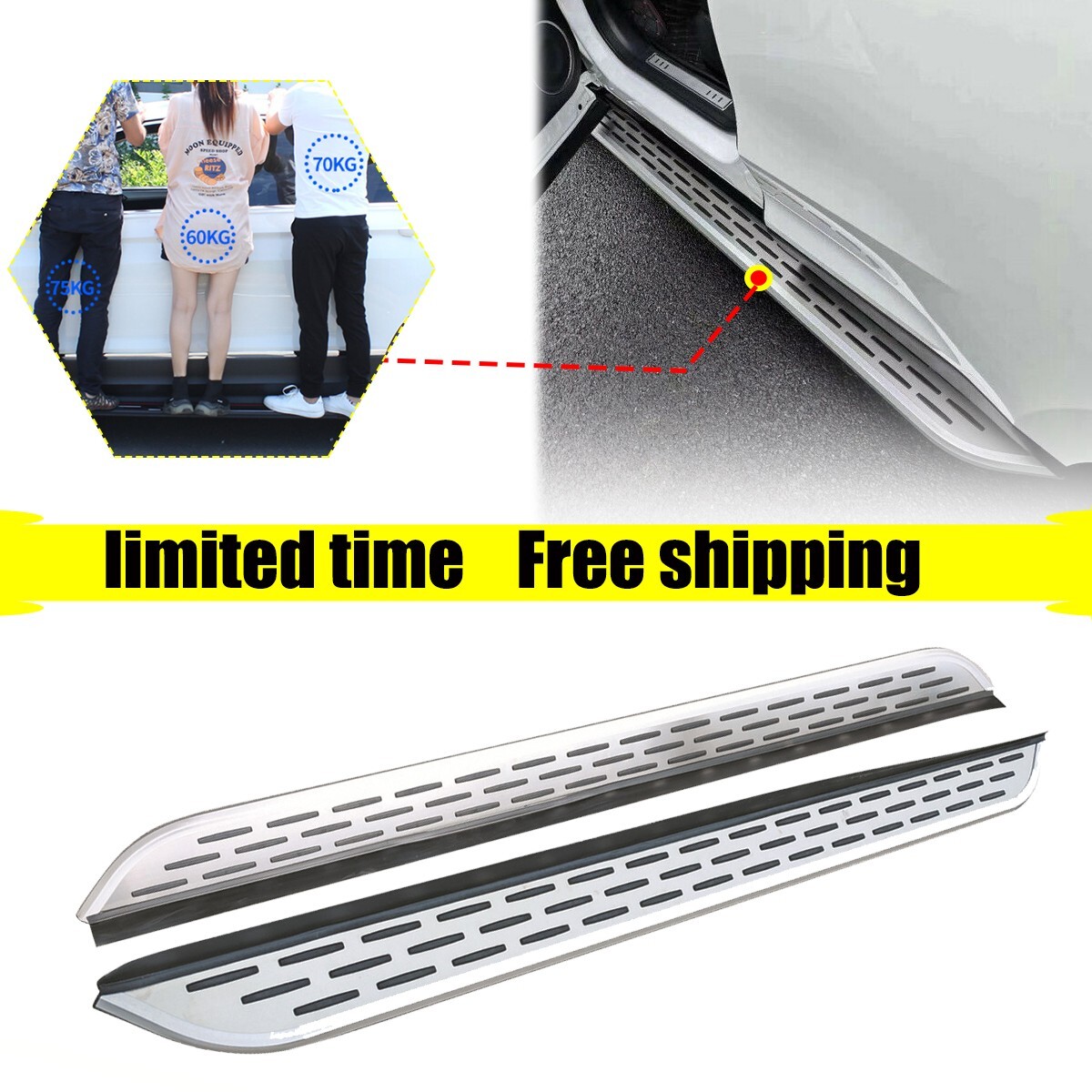 2PCS Running Board fits for Acura ZDX 2023 2024 2025 Side