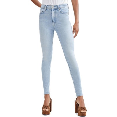 

7 For All Mankind Женские синие джинсы скинни до щиколотки с высокой талией  BHFO 1546, Light palm, AU0444594A