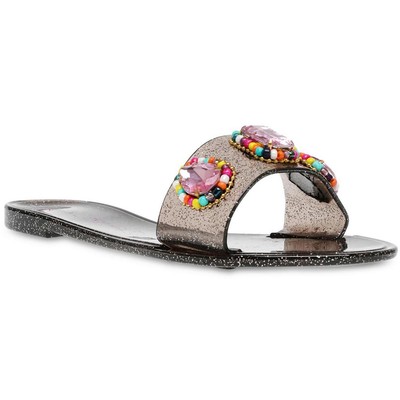 

Betsey Johnson Womens Madilyn Rhinestone Slip On Jelly Sandals Shoes BHFO 3731, Черный, Madilyn