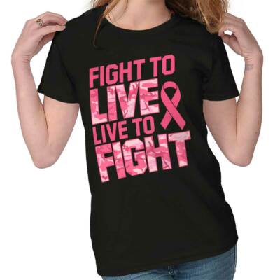 Fight Breast Cancer Pink Ribbon Support Gift Graphic T Shirts for Women T-Shirts