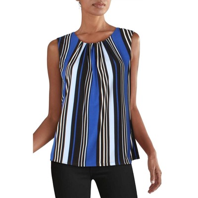 

Женская синяя трикотажная блузка в полоску Calvin Klein, рубашка  BHFO 7061, Klein blue/multi