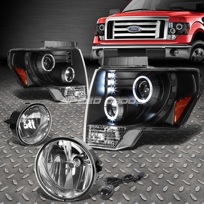 ДВОЙНОЙ ПРОЕКТОР HALO + СВЕТОДИОДНАЯ ЧЕРНАЯ ФАРА + ХРОМИРОВАННАЯ ПРОТИВОТУМАННАЯ ФАРА + ПЕРЕКЛЮЧАТЕЛЬ ДЛЯ ПИКАПА 09-11 F150