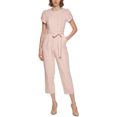 

Розовый вязаный плиссированный комбинезон Calvin Klein с завязками на талии  BHFO 6805