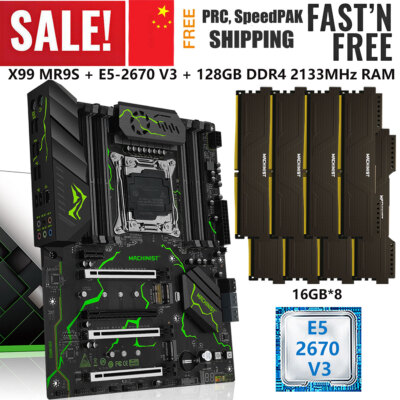 LGA 2011-v3 X99 Motherboard Intel Xeon E5 2670 V3 CPU 128GB DDR4 2133MHz ECC RAM