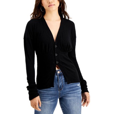 

LNA Clothing Женский черный кардиган на пуговицах со рюшами, свитер, топ  BHFO 4456