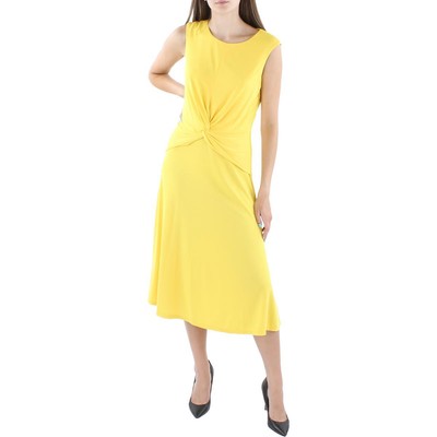 

Женское летнее платье миди с узлом спереди Lauren Ralph Lauren BHFO 0552, Yellow lily