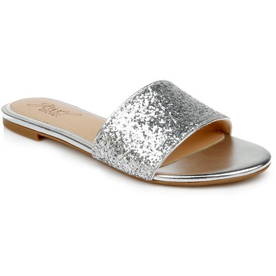 Женские босоножки Dillian Silver Slide от Jewel Badgley Mischka 10 Medium (B,M) 1839