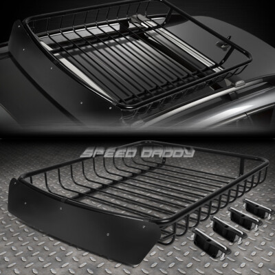 КОРЗИНА ДЛЯ БАГАЖНИКА НА КРЫШЕ ИЗ НЕРЖАВЕЮЩЕЙ СТАЛИ 51X40 Мм + ВЕТРОВОЙ ОБТЕКАТЕЛЬ ЧЕРНОГО ЦВЕТА
