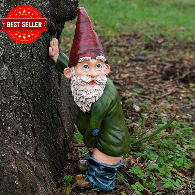 Funny Gnome Statue - 5.9" Tall Polyresin - Naughty Gnomes the Peeing Garden Gnom